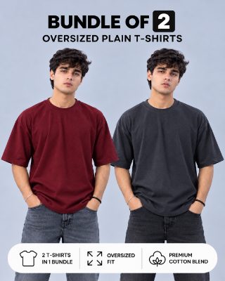 Bundle of 2 Oversized plain T-shirts