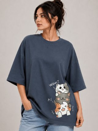 3 Cats WOW HI oversized Graphic t-shirts