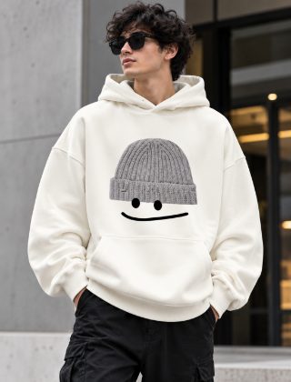 Beanie Smiley Oversized Hoodie