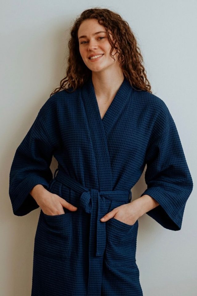 Luxury waffle bath robe