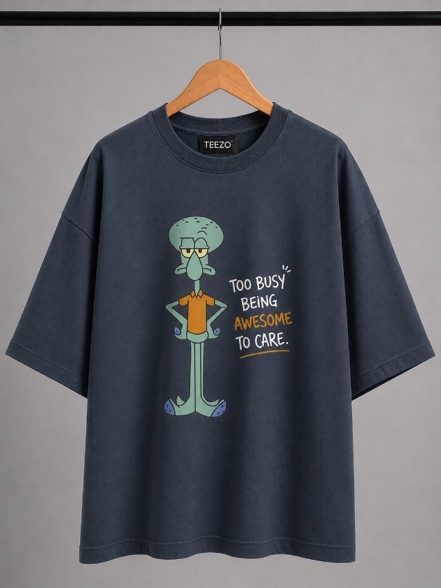  Too Busy Being Awesome Oversized Drop Shoulder